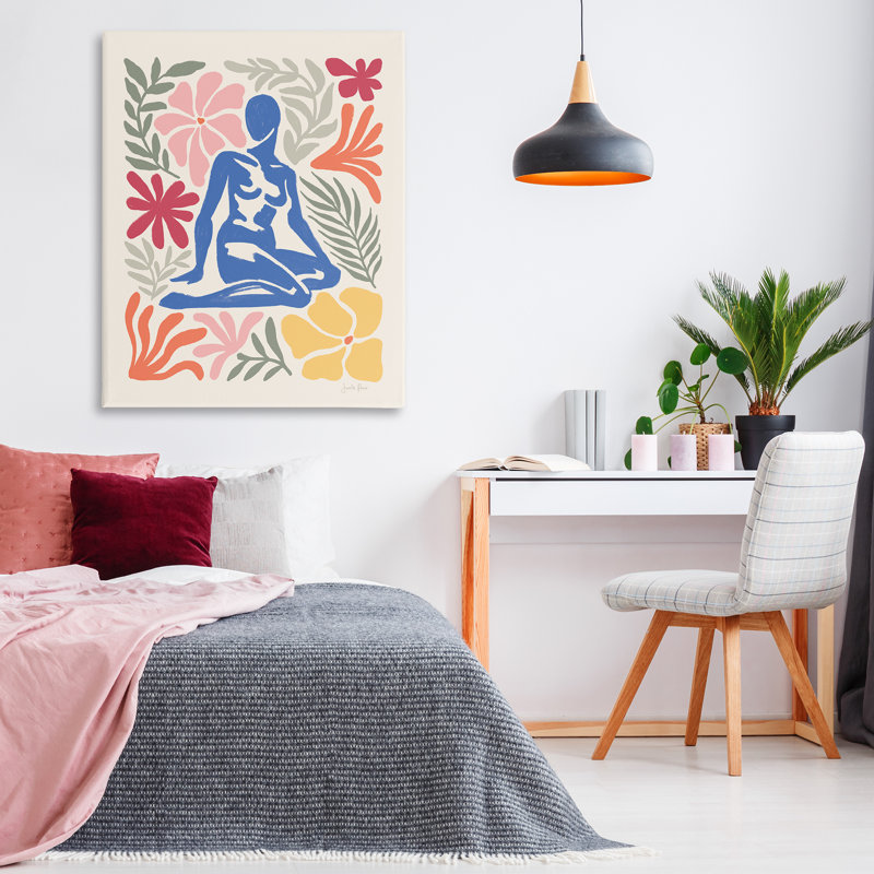 «Abstract Garden & Woman Floater» par Janelle Penner, H 48 po x l 36 po