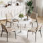 Ensemble de table et chaises de salle à manger à piédestal moderne 5 pièces-2035414952