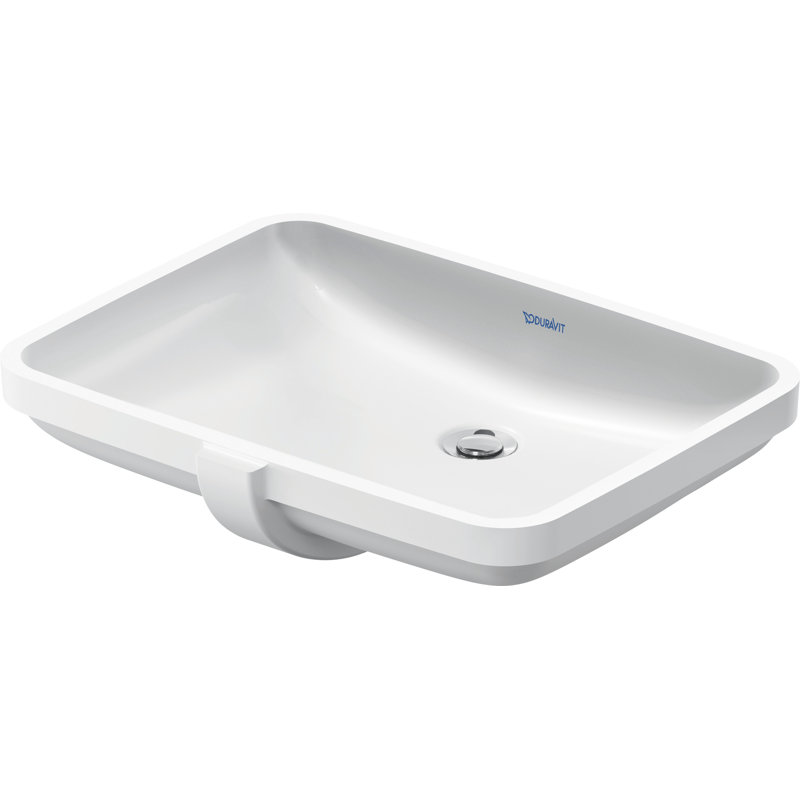 Lavabo de salle de bain rectangulaire encastré en céramique blanc avec trop-plein Duravit No.1