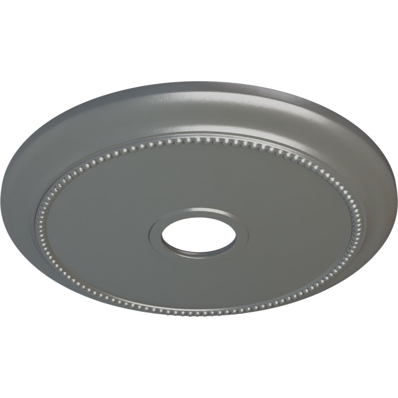 Endurathane Crendon Ceiling Medallion, 24 1/8"OD x 4 3/8"ID x 2 1/4"P (Fits Canopies up to 4 3/8"), Hand-Painted Silver Finish