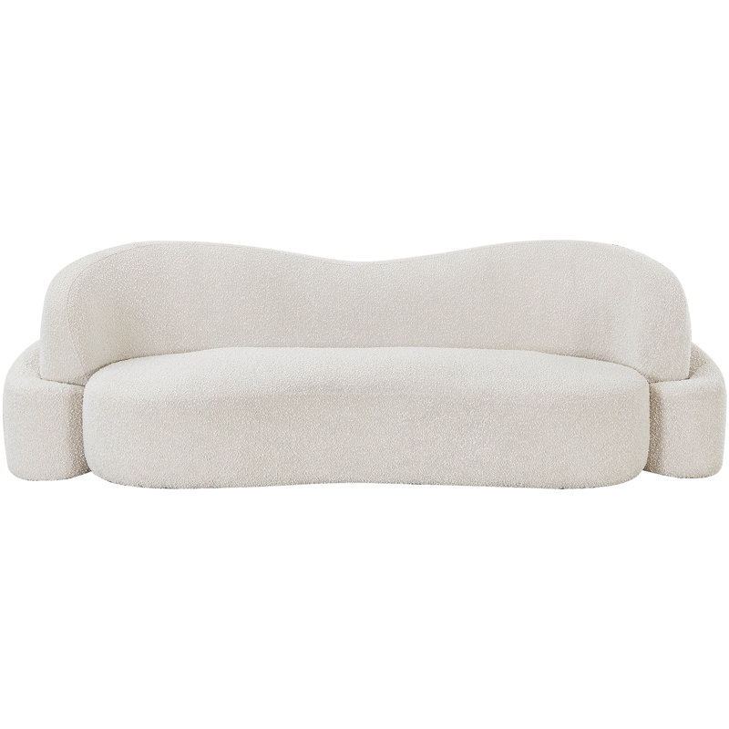 Canapé rembourré Ishawn, Tissu crème bouclé