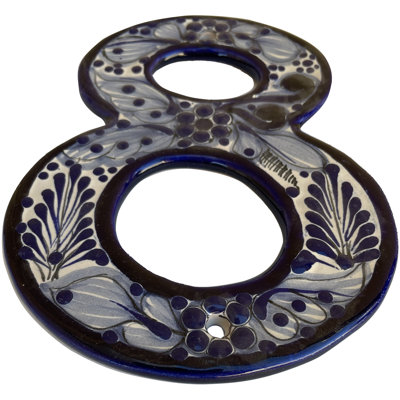 Mexican Majolica Rancho Tile Address House Number Eight