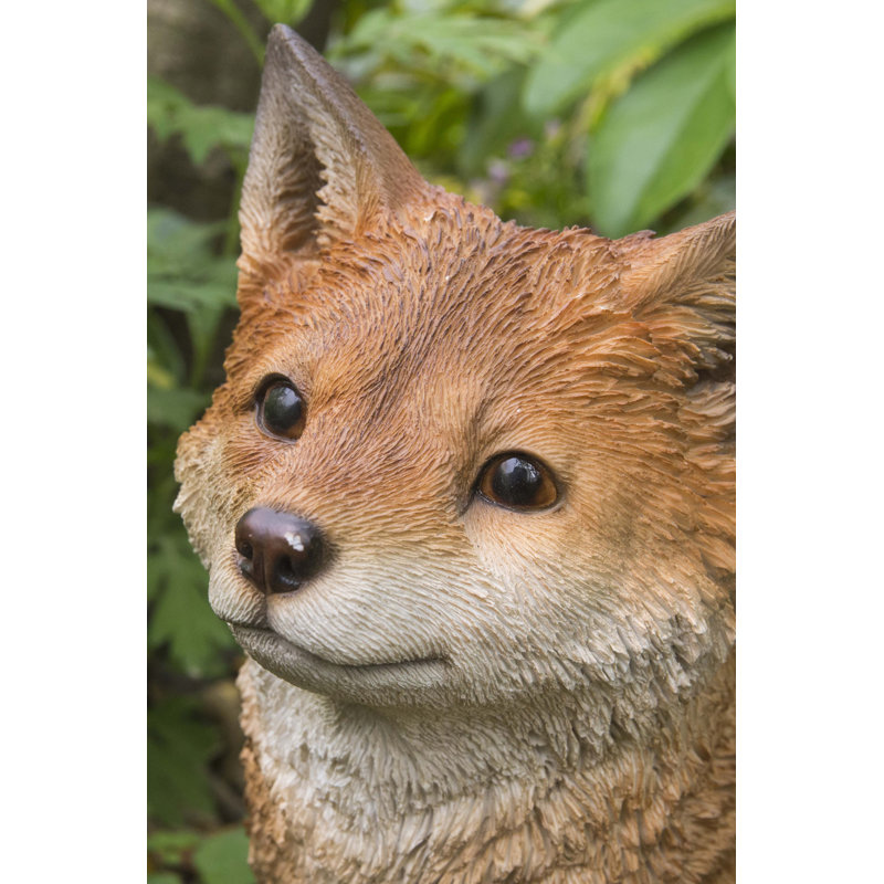 Fox Pup Sitting Statue