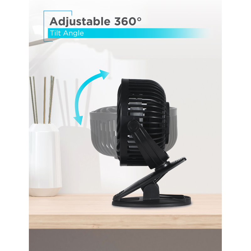 Black Adjustable 3-Speed Clip and Standing Fan Set