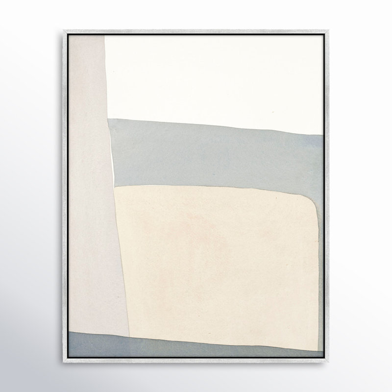 Simple Grey Painting by Julia Balfour, 38" H x 30" W x 1.4" D, Silver Framed Canvas