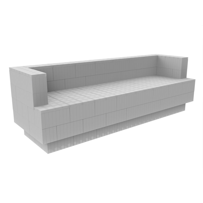 Canapé à accoudoirs carrés 96 po EverBlock, Gris foncé, 31" H x 96" W x 30" D