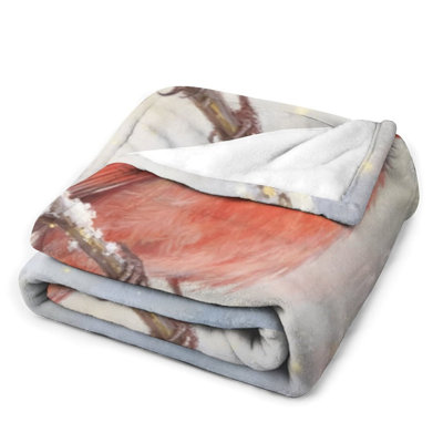  Cardinal Winter_1 Luxury Flannel Throw Blanket, Soft Warm Fuzzy Blanket for Living Room Sofa Bed Home Decor