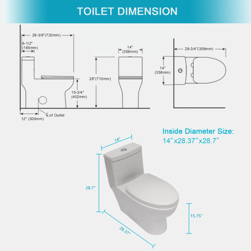 Ceramic One Piece Toilet,Dual Flush With Soft Clsoing Seat