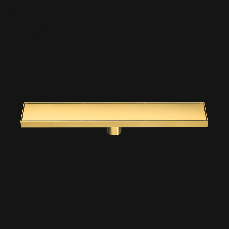 24" Modern Shower Linear Drain Polished Gold, Brushed Gold