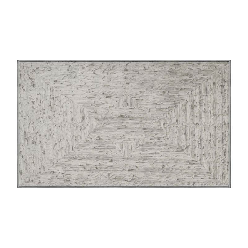 Machine Washable Gray Area Rug, Rectangle 5' x 8'