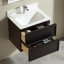 Meuble-lavabo mural de style Mid-Century flottant 24 po entièrement assemblé
