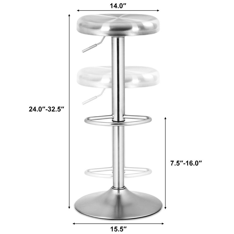 Silvia Swivel Adjustable Height Counter Stool with Metal Frame