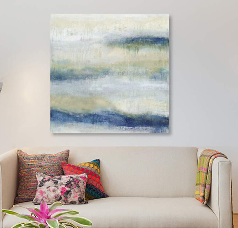 «Indigo Motion I», impression sur toile, H 12 po x l 12 po x P 0,75 po, Pas de tapis, Toile tendue
