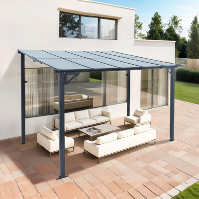Hardtop Wall Mounted Lean To Gazebo Pergola For Patio