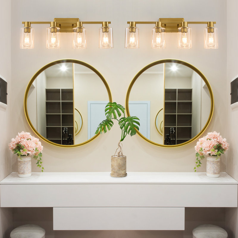 Éclairage pour salle de bain 4 lumières à intensité variable Aarien, Or