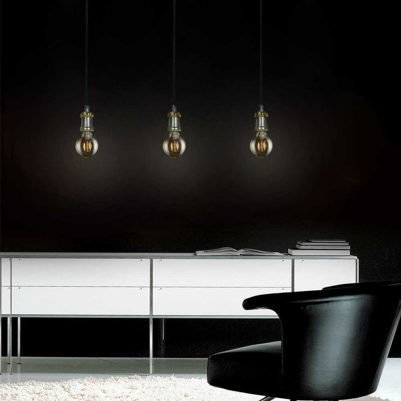 Luminaire suspendu pour une seule ampoule 1 lumières Parthenia, Laiton