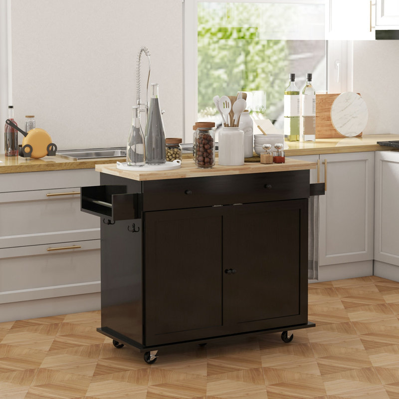 Sibyla 45.5 " W Kitchen Island, Black