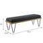 Banc rembourré bleu foncé et noir