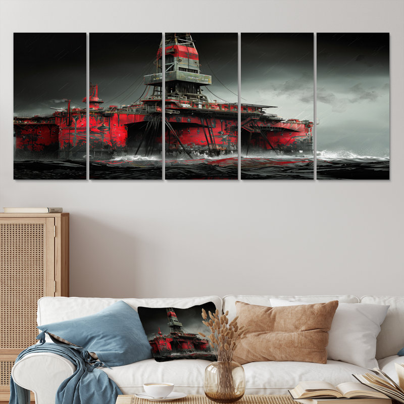 Ensemble de salon mural Shearer - Oil Rigs / Fields, H 28 po x l 60 po