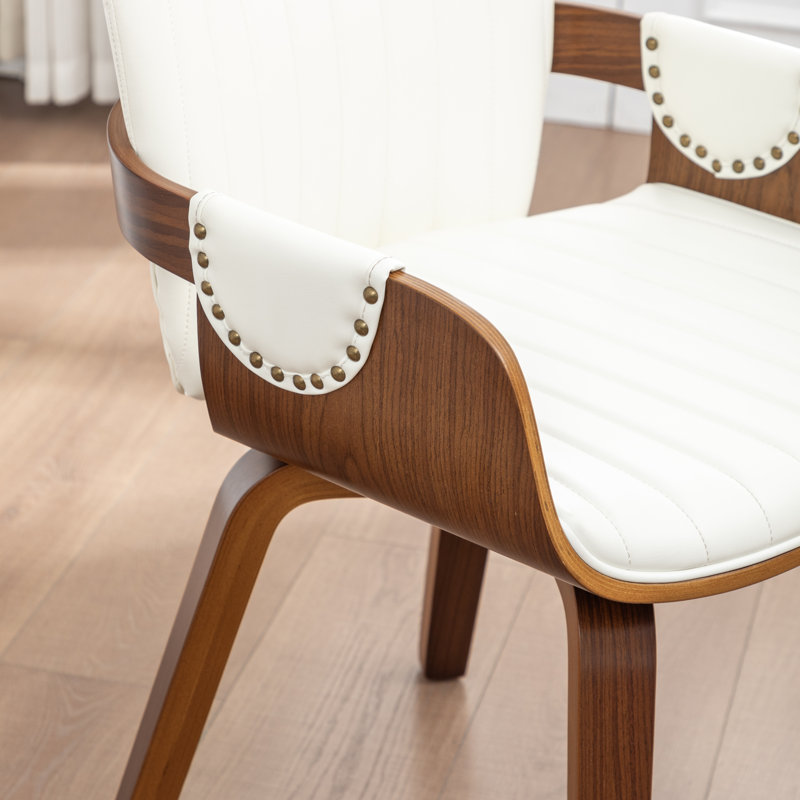 Fauteuil pivotant rembourré en similicuir Dundrod, Blanc
