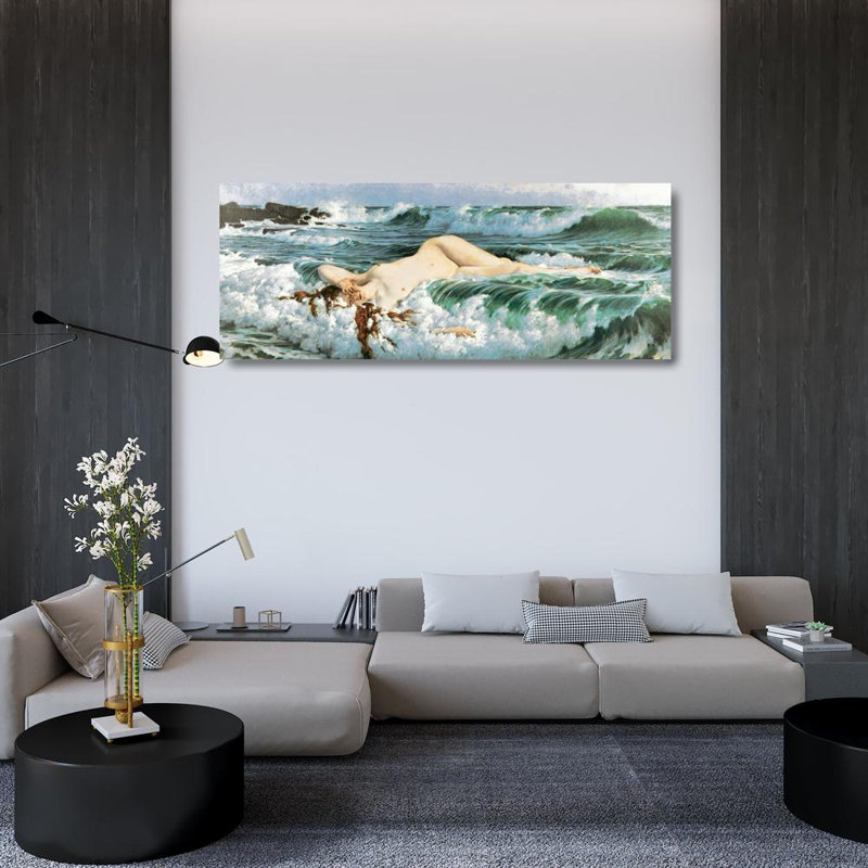 "La naissance de Vénus" par Adolf Hirémy-Hirschl - Art mural sur toile tendue avec châssis, H 48 po x l 33 po
