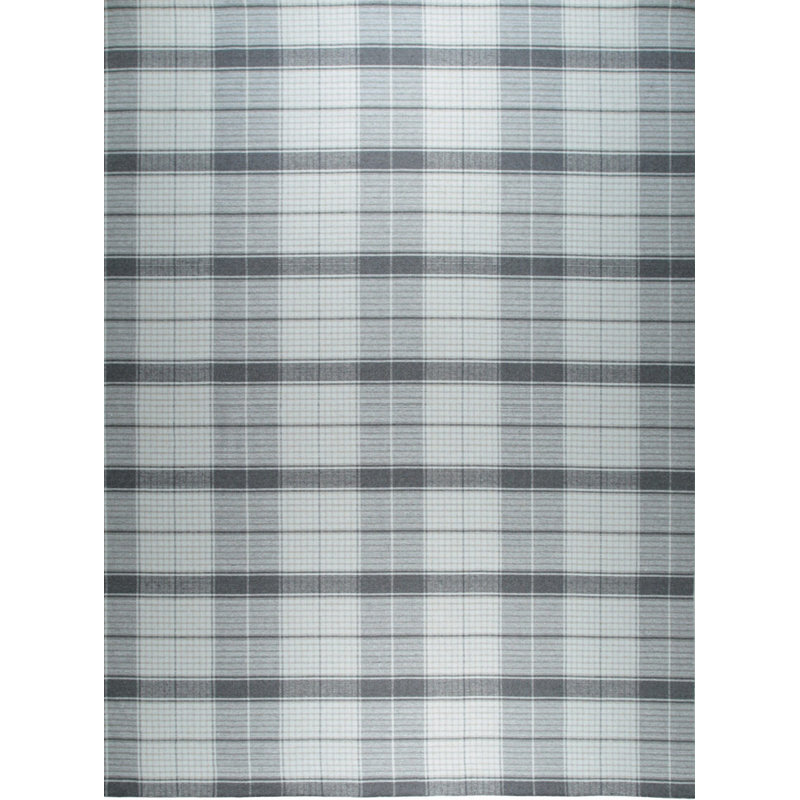 Gray Flat Weave Wool Plaid Geometric Modern Contemporary Carpet Rug, 10' x 14'