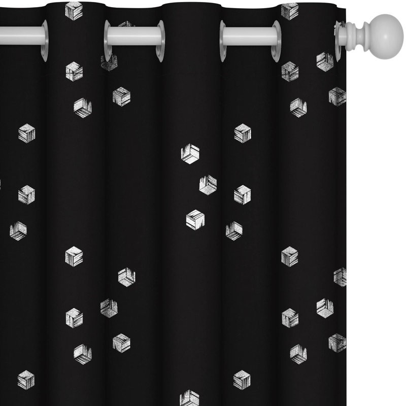 Room Darkening Curtain Pair, Black, 52" W x 72" L