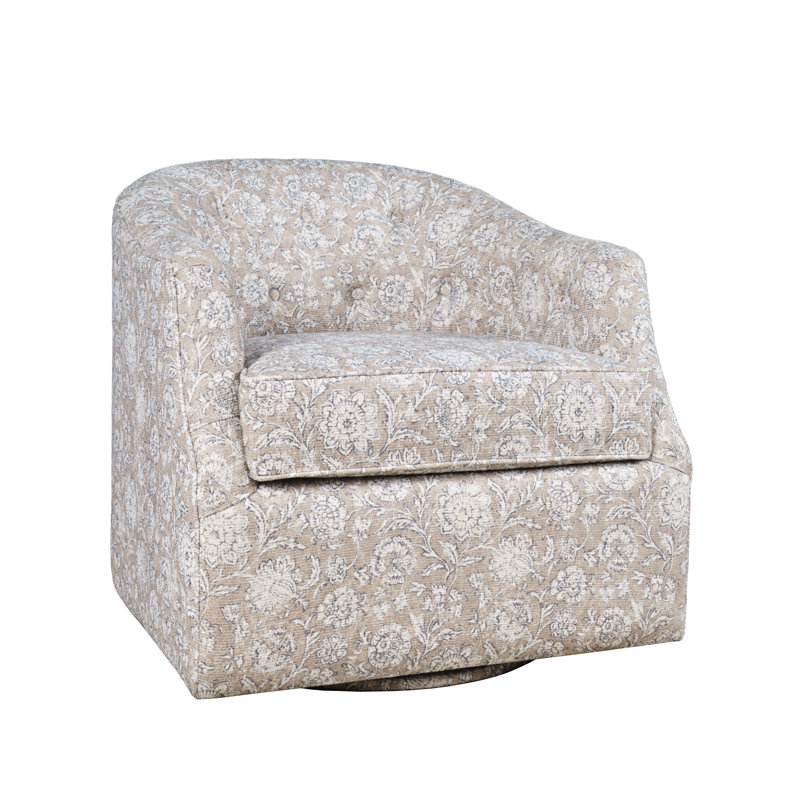 Fauteuil pivotant rembourré Lottie, Sable