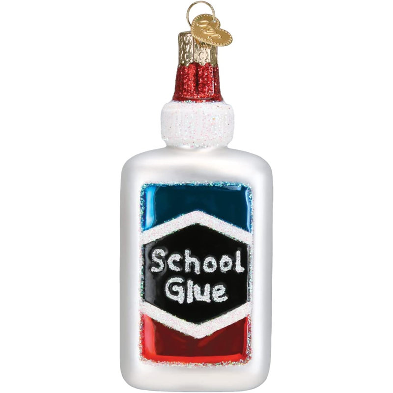 Old World Christmas Blown Glass Ornament for Christmas Tree, Bottle of School Glue