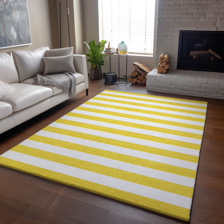 Premium Machine Washable Cerrito AMF528 Yellow Rug