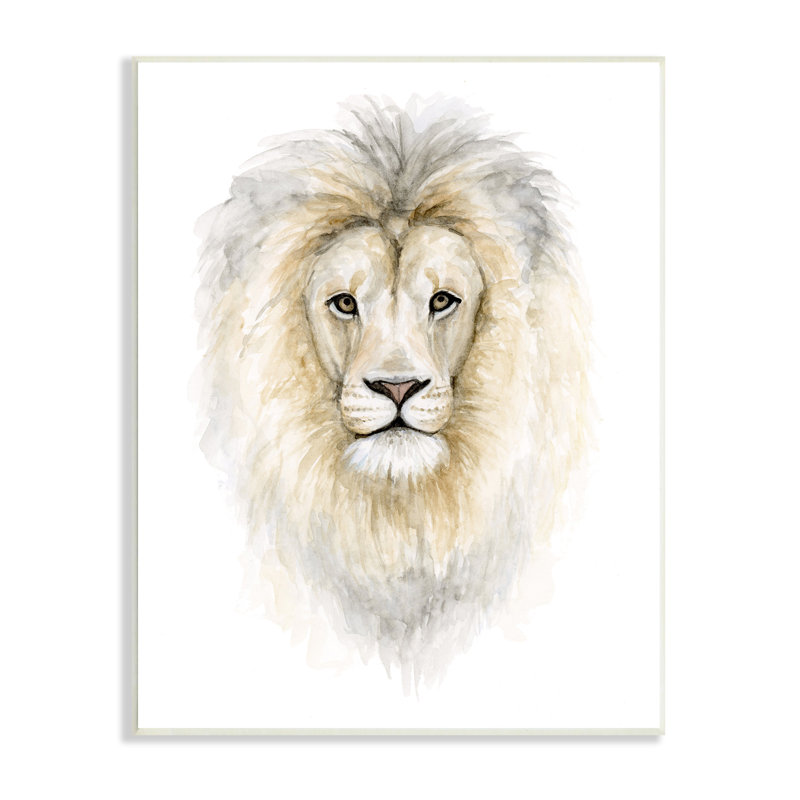 «Lion Mane», aquarelle, crèche pour enfant par Fox Hollow Studios - peinture, Plaque murale, H 19 po x l 13 po x P 0,5 po