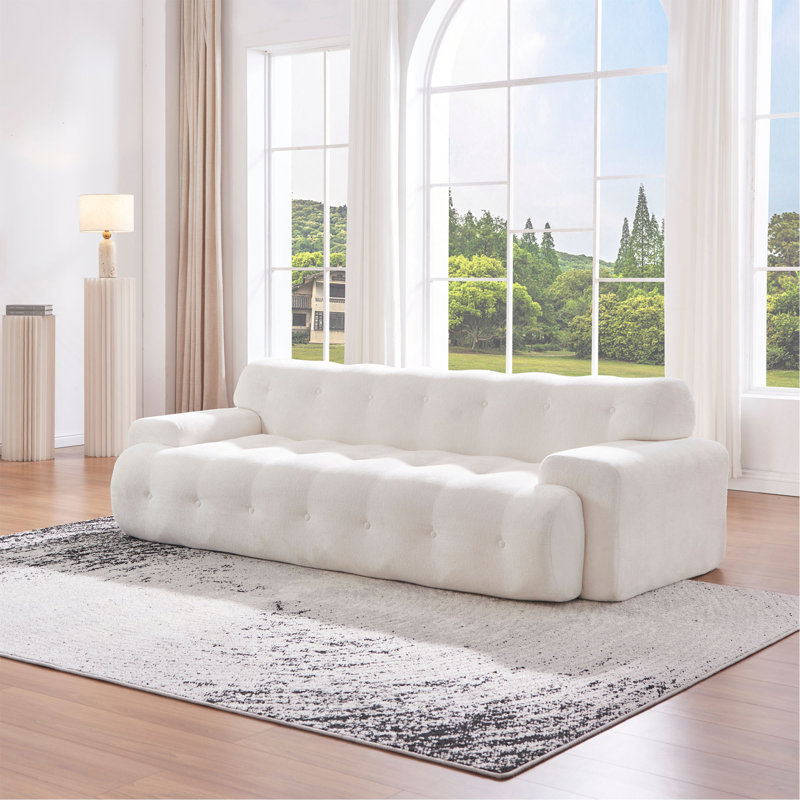 Canapé 88 places 3 places avec canapé capitonné confortable, Blanc