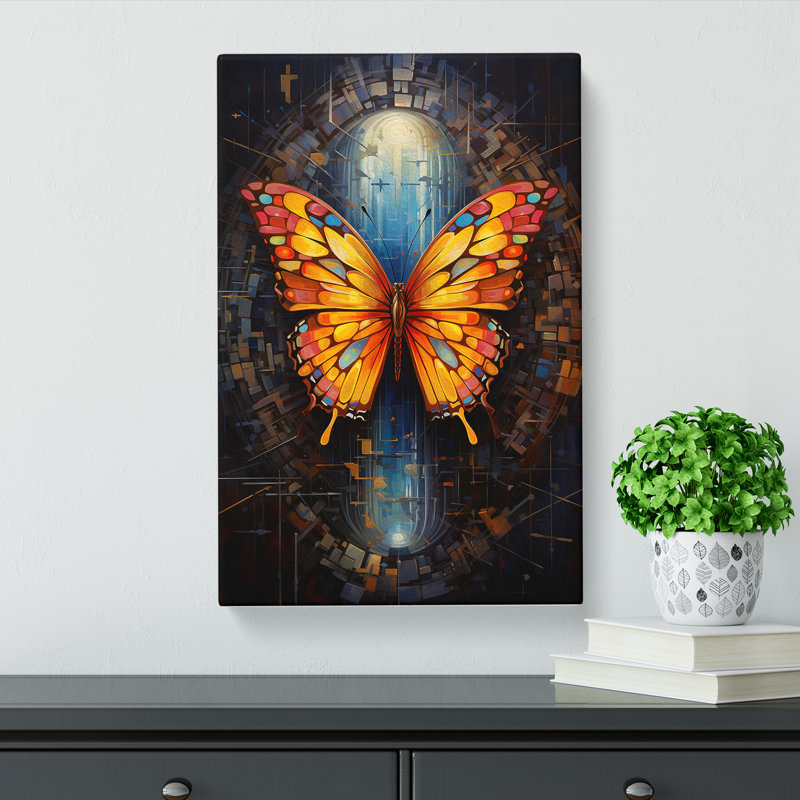 Butterfly Futurism Art No.2 - Wrapped Canvas, 50cm H x 35cm W x 3cm D