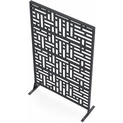 117x180cm Geometry Metal Privacy Screen, Freestanding Outdoor Room Divider with Stand, All-Weather Partition for Patio, Deck, Balcony, Garden Indoor Outdoor Use Wayfair Long Description