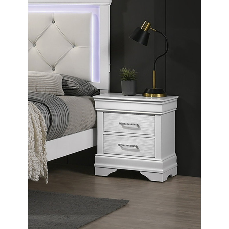 Table de chevet moderne et élégante avec table de chevet blanche 1Pc