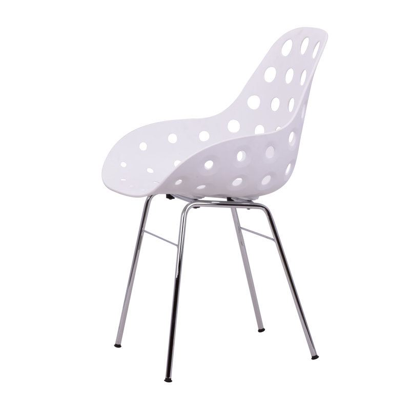 Chaise d'appoint Scholten, Blanc, Chrome