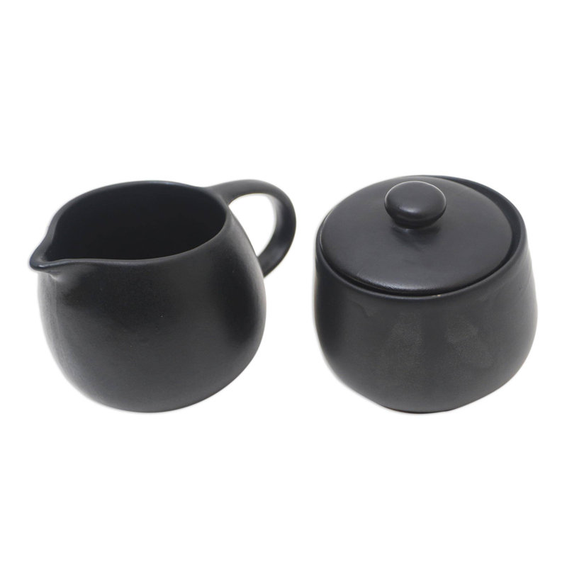 Ceramic Sugar And Creamer Set with Lid