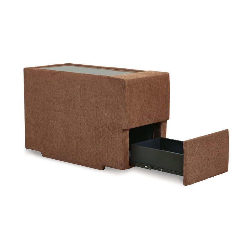 Canapé modulaire 5 pièces avec système audio Depew, Polyester orange