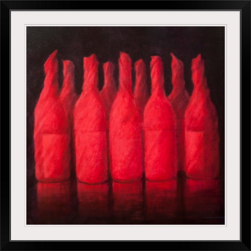 «Ankeus Red Wrarap Wine, 2012» par Lincoln Seligman, reproduction d'art, Cadre noir, H 24 po x l 24 po x P 1 po