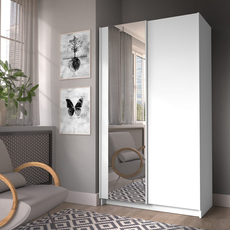 Takenya 2 Door Manufactured Wood Wardrobe, White