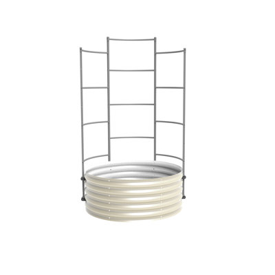 Lit de jardin surélevé rond en métal de 17 po de hauteur et 42 po de largeur avec treillis