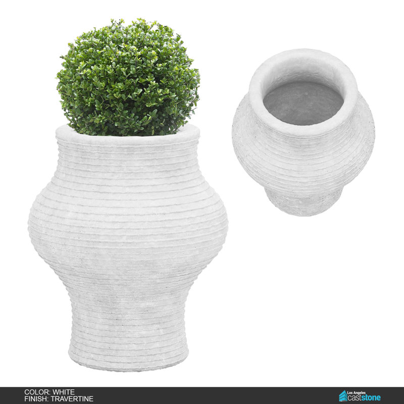 Asta Planter, White Travertine