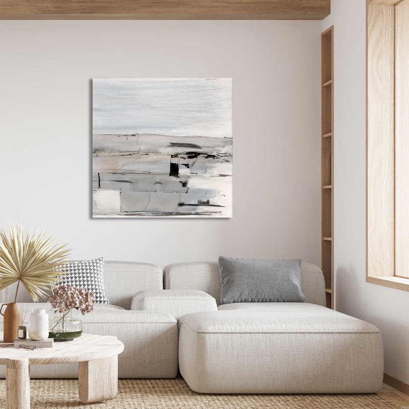 «Faraway Field» par Susan Jill - Peinture, L 18 po x H 18 po, Toile tendue