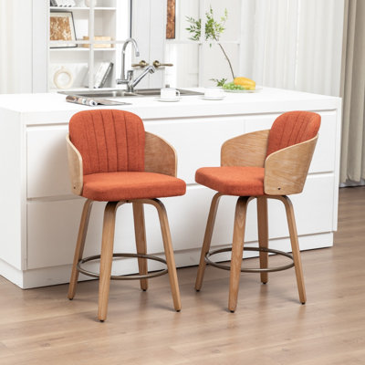 Verna Swivel Wooden Bar Stools