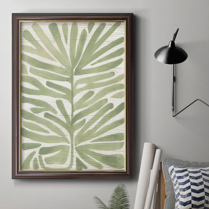 «Driftwood Palm Leaf IV», toile encadrée de qualité supérieure - prête à être accrochée, H 27 po x l 18 po x P 2,5 po
