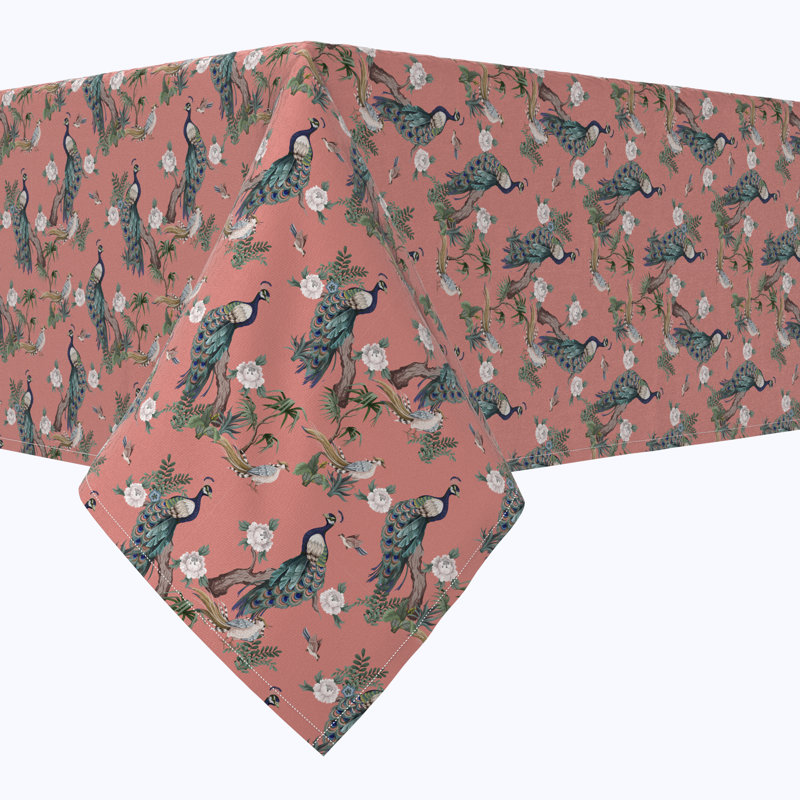  Square Tablecloth, 100% Cotton, Floral 183, 104" L x 60" W Rectangular
