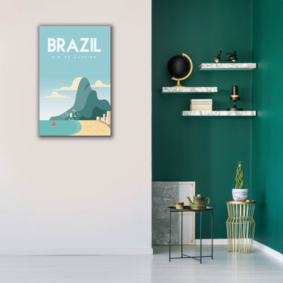  «Brésil» par Omar Escalante, art mural sur toile, 26 po x 40 po