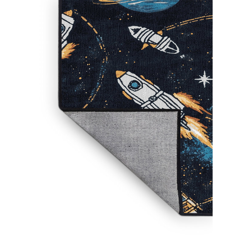 Tapis gris lavable à la machine, Carré 7 pi