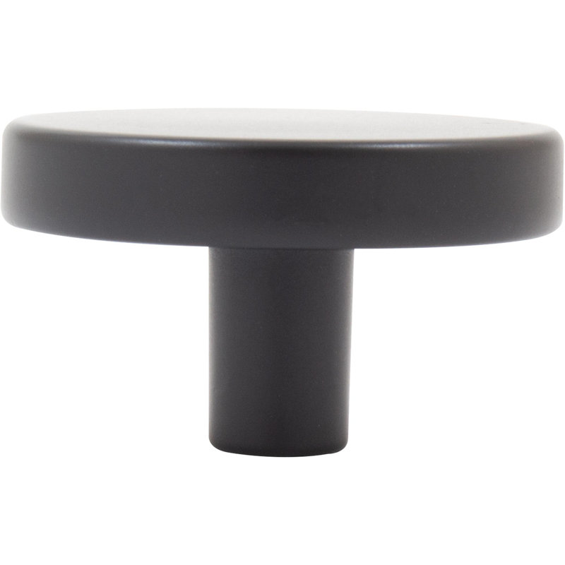 1 1/2" Diameter Round Knob, Matte Black
