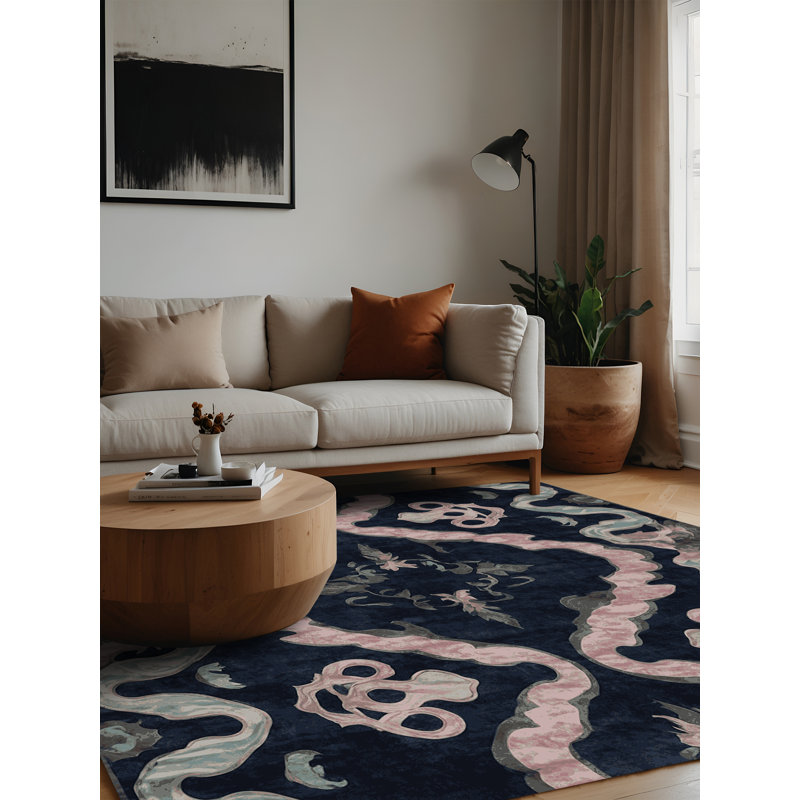 Machine Washable Gray Area Rug, Square 3'